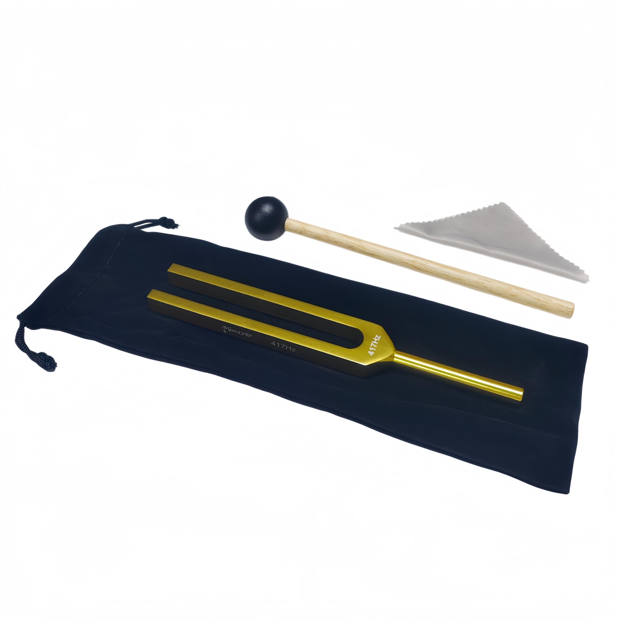 Miwayer Professional RE 417Hz Tuning Forks Golden for Healing, Medical, and Music – Multi-Frequency Tuning Fork Kit for Sound Therapy, Meditation, Chakra Balancing (Gold 417Hz Tuning Fork)