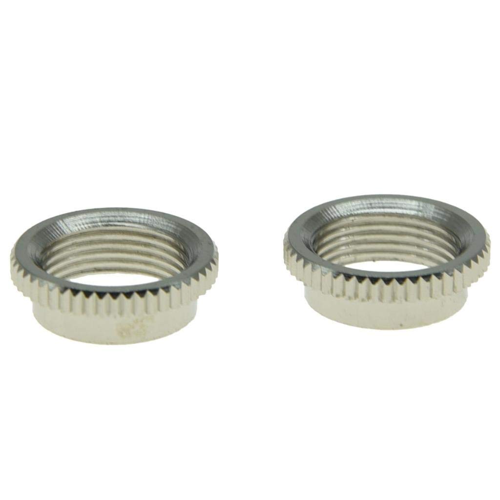 KAISH 2x American Fine Knurled Deep Nut Guitar Toggle Switch Nut Swtich Deep Nut for Les Paul Guitars with Switchcraft Switch Nickel