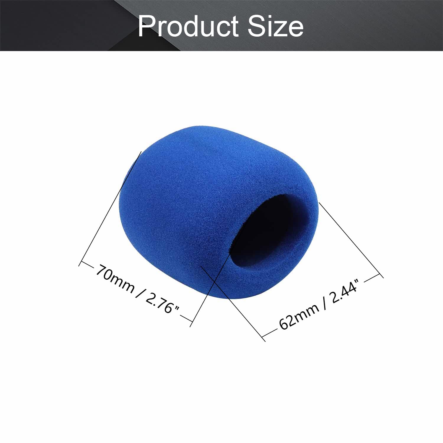 Fielect 2Pcs Microphone Cover Sponge Foam Mic Cover Handheld Microphone Windscreen Shield Protection Micro Foam Filter Black for KTV Broadcasting