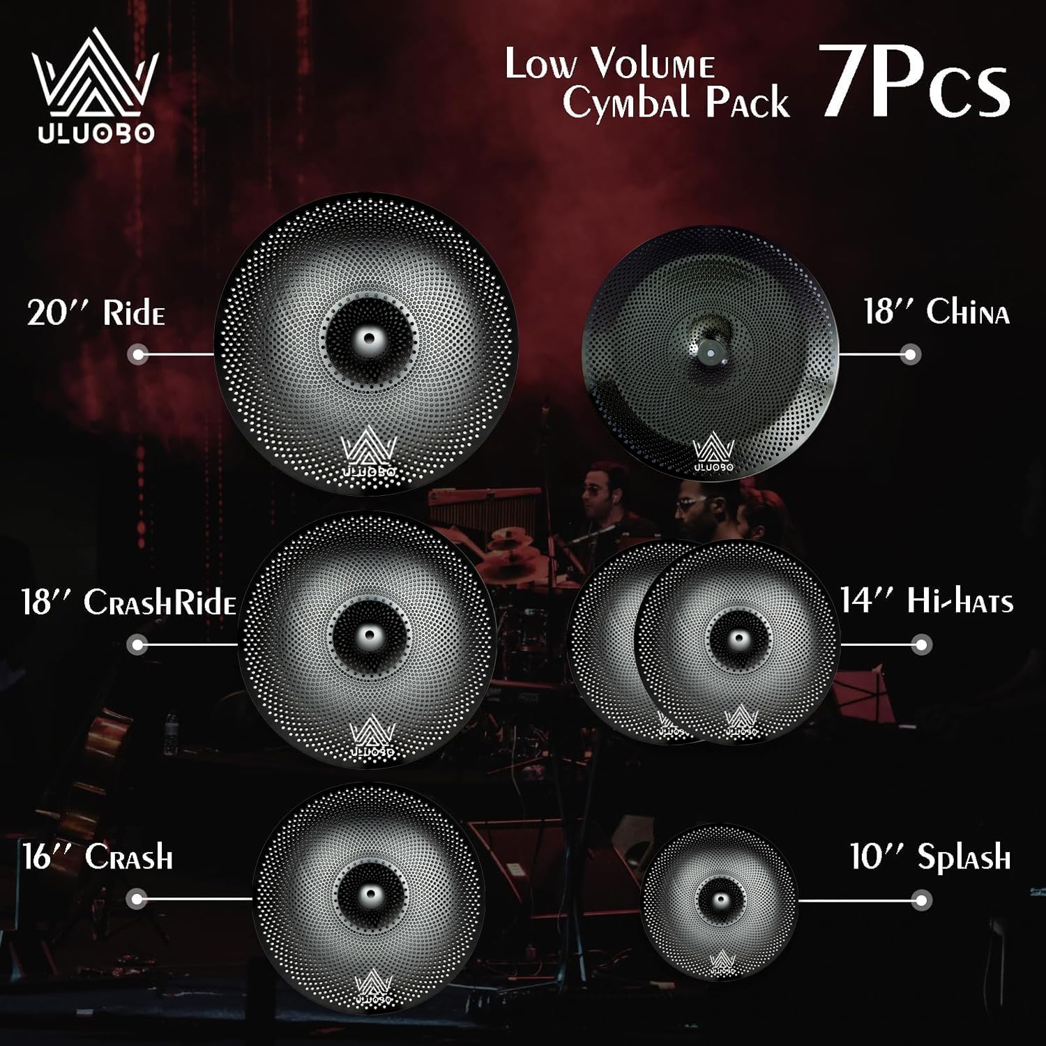 ULUOBO Low Volume Cymbal Pack 7 Pieces