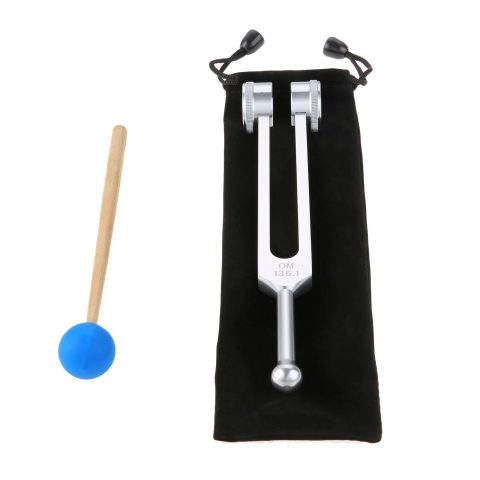 OM 136.1Hz Solfeggio Tuning Fork with Silicone Hammer Bag for Sound
