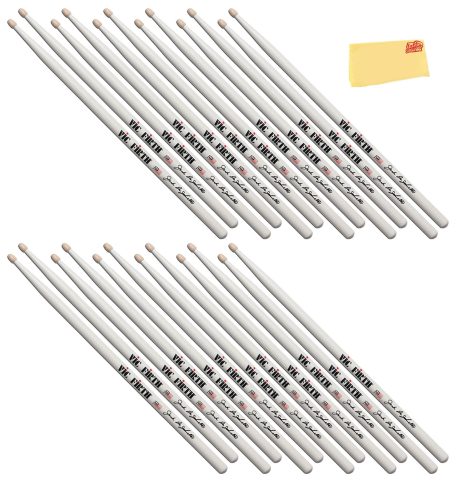 Vic Firth SJD Signature Series Jack DeJohnette Drumsticks – 12-Pack Bundle with Austin Bazaar Polishing Cloth
