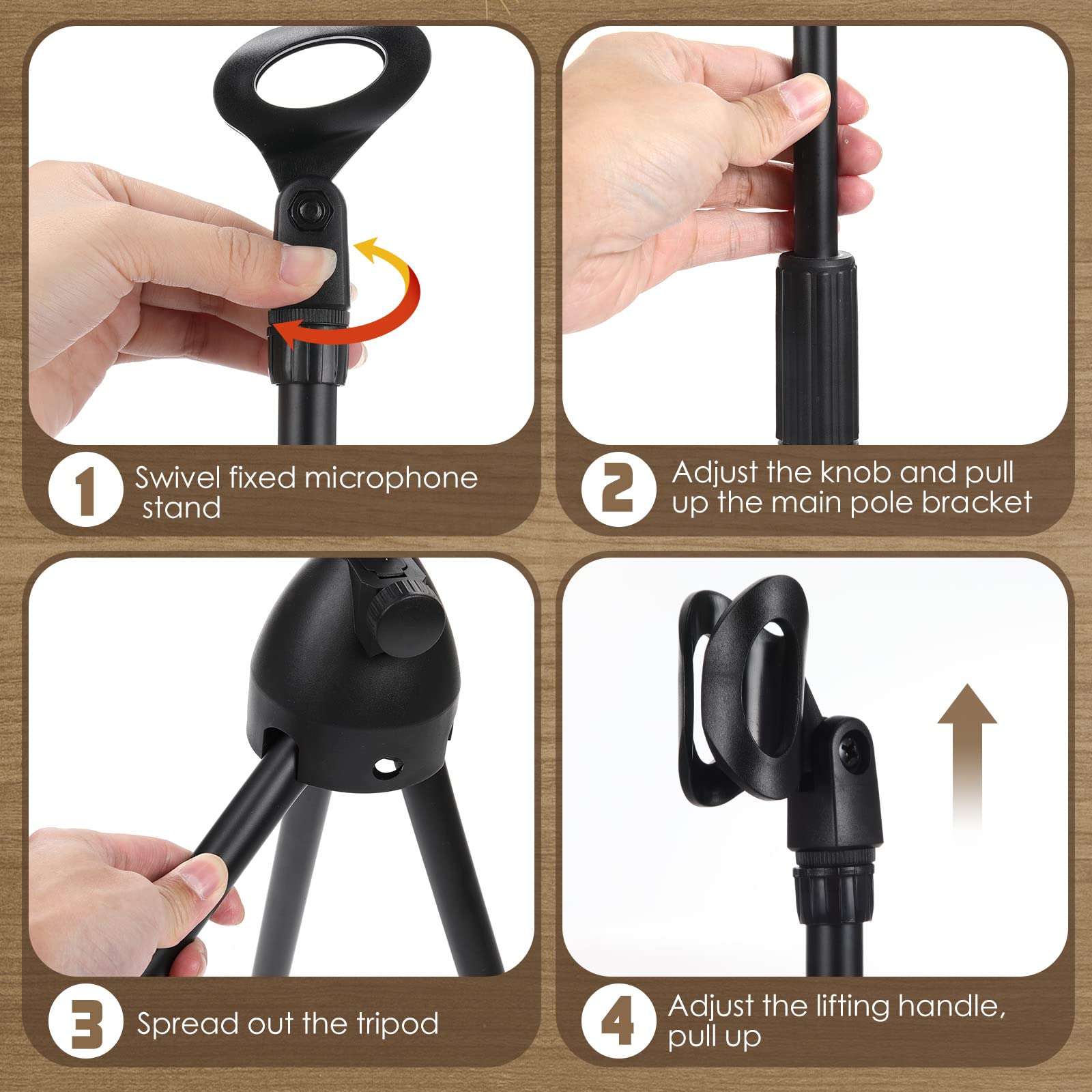 Xuhal 2 Pack Microphone Tripod Stand,Mic Clip