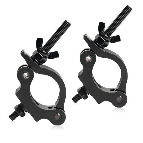 jindaaudio Black Clamps for Lights Stage Lighting Accessories（2pack), Lighting O Clamps, Quick Release Truss Clamp, 40mm-52mm Half Coupler Mounting Bracket, Stage Light Clamp
