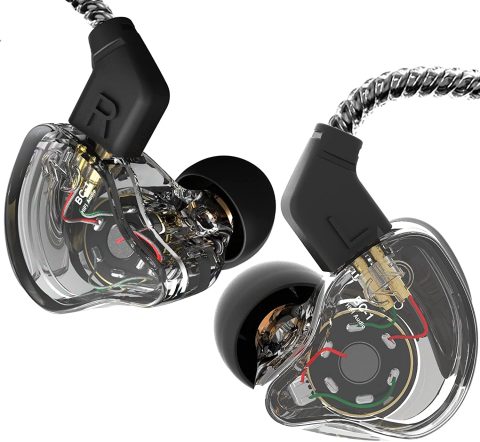 CCZ Melody in Ear Monitor, Dynamic Hybrid Dual Driver in Ear Earphones 1BA+1DD HiFi Wired Headphones Musicians IEM Upgrade Deep Bass Suitable for Bass Vocals Pop Folk ACG (No MIC, Transparent)…