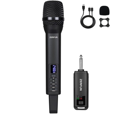 ZERFUN Rechargeable Wireless Microphone, Black