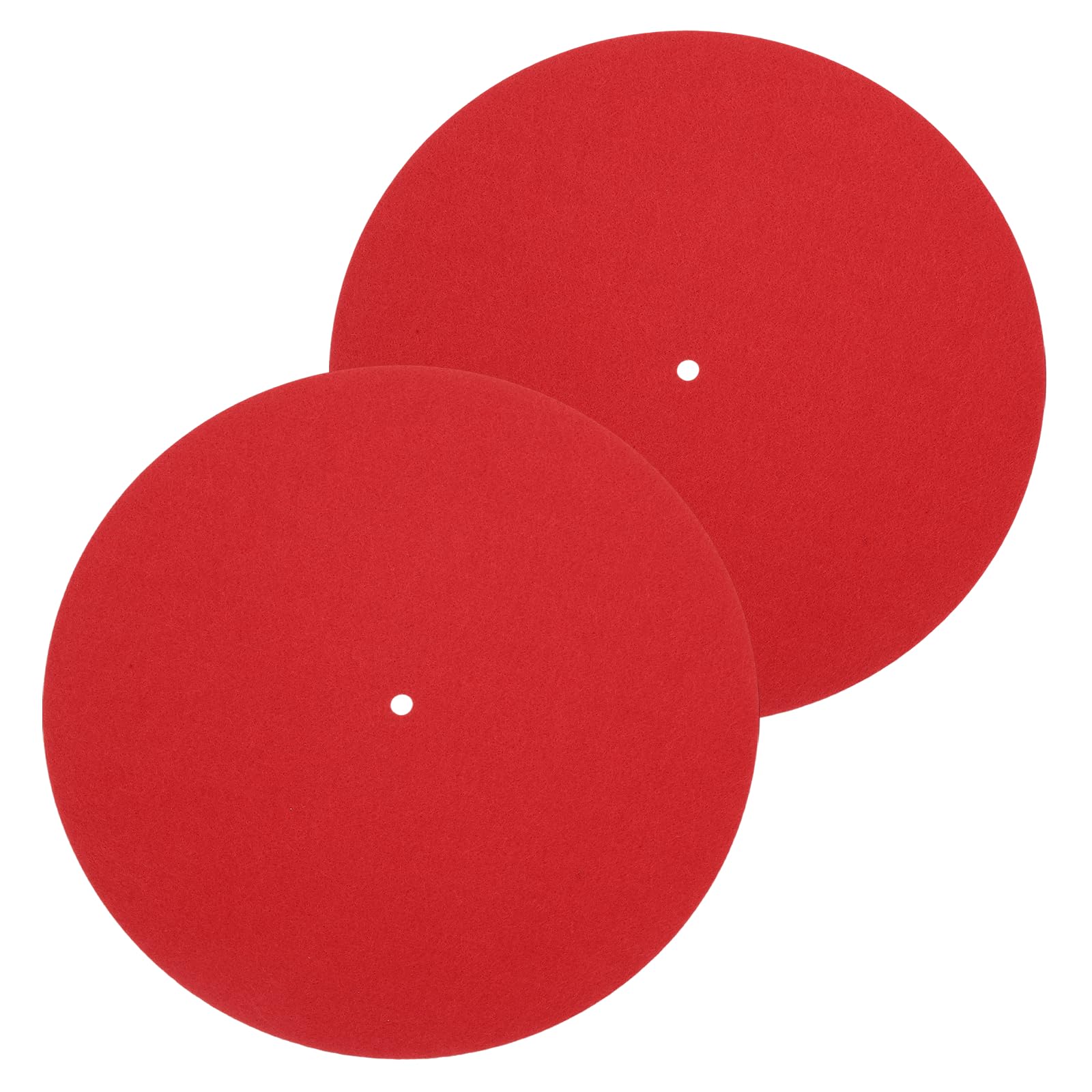 MECCANIXITY 2 Pcs Record Player Mat, 12 Inch Turntable Mat 3mm Felt Turntable Pad for Vinyl Record Player, Red