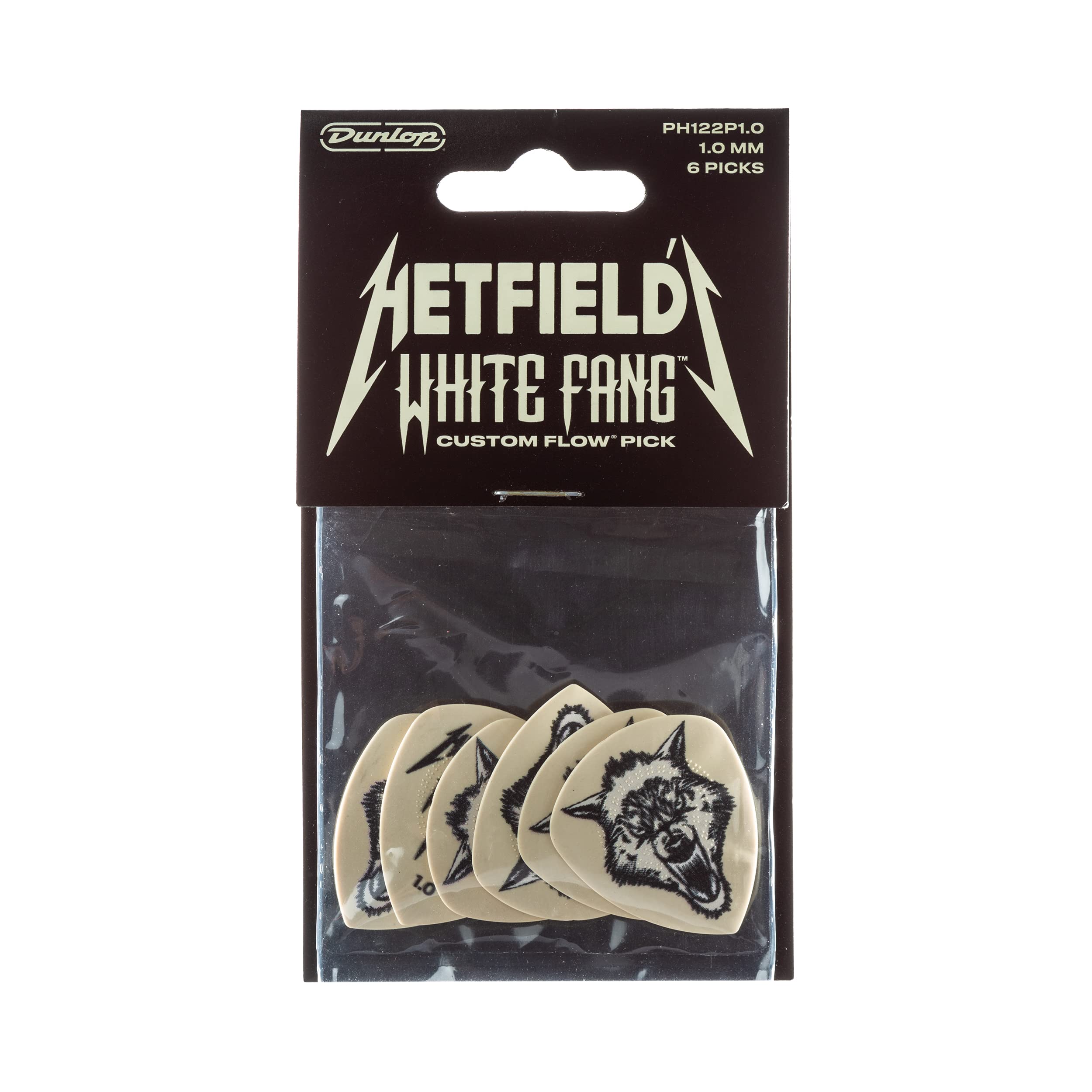 Jim Dunlop Hetfield’s White Fang™ Custom Flow® Pick 1.0MM – 6 Pack