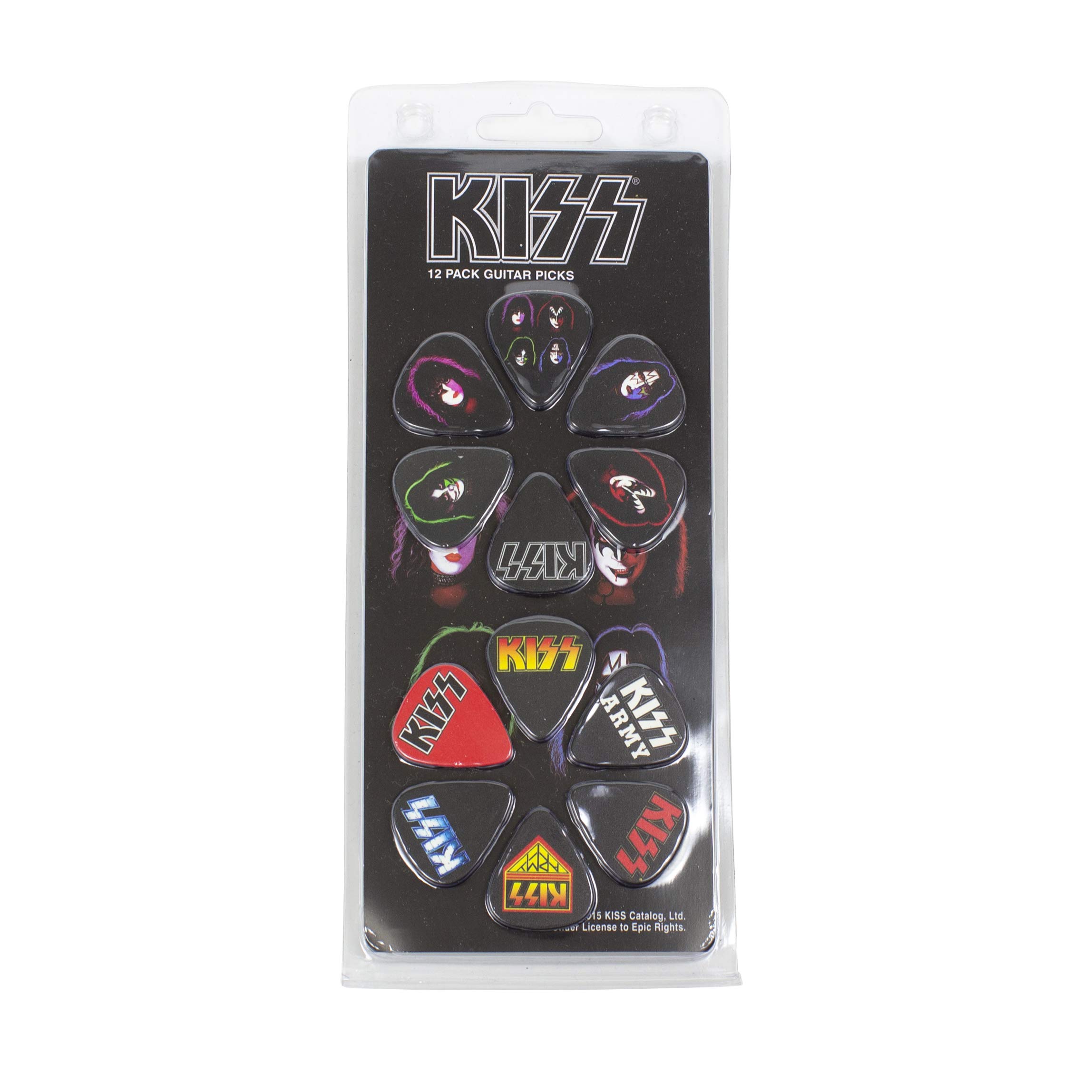 Perri’s Leathers Ltd. – Guitar Picks – Celluloid – KISS – Official Licensed Product – Assorted Designs – Medium 0.71mm – 12 Pack – For Acoustic/Bass/Electric Guitars – Made in Canada (LP12-KISS1)