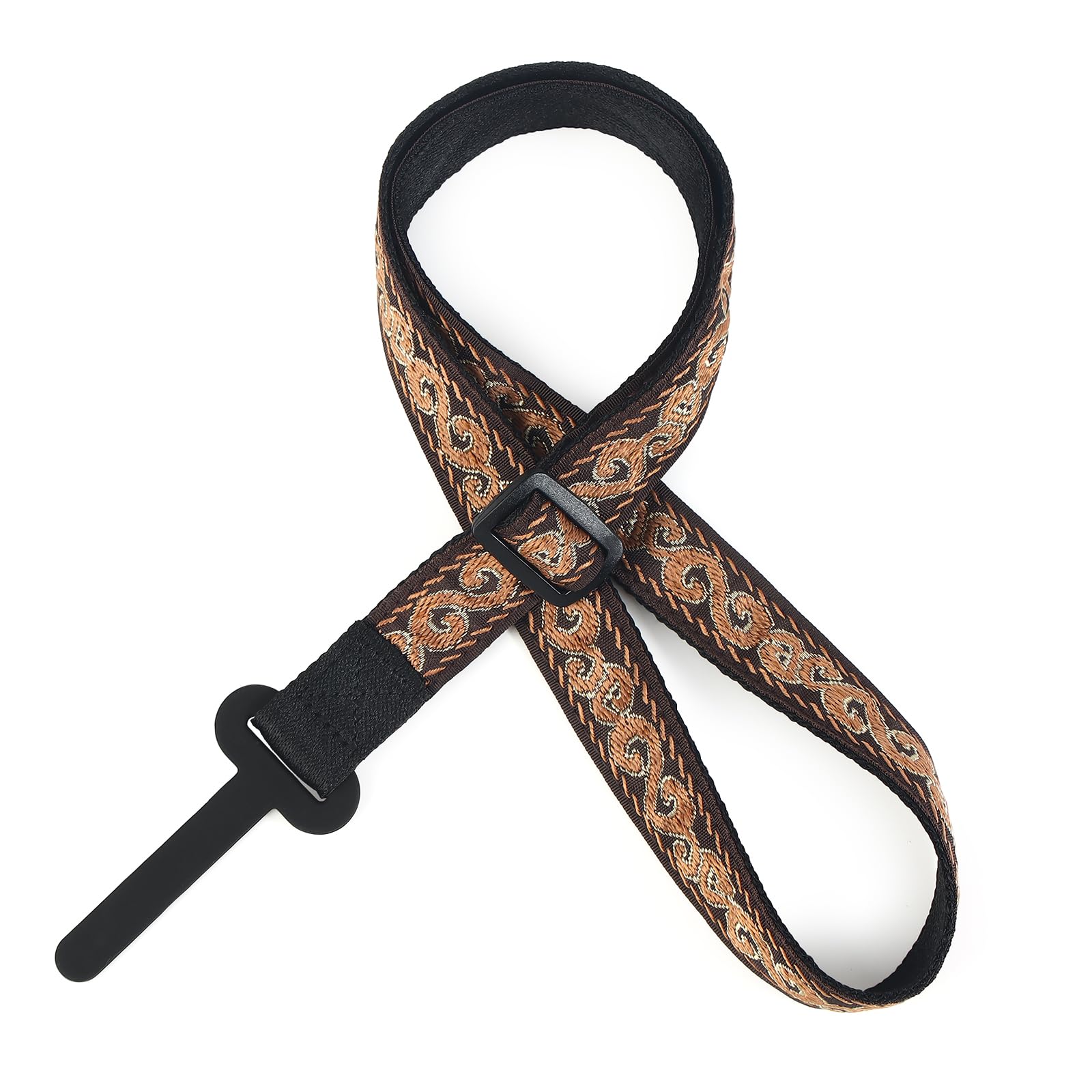 CLOUDMUSIC Ukulele Strap Clip On No Drill J Hook For Soprano Concert Tenor Baritone With Hawaiian Tropical Pattern (Printed Pineapple)