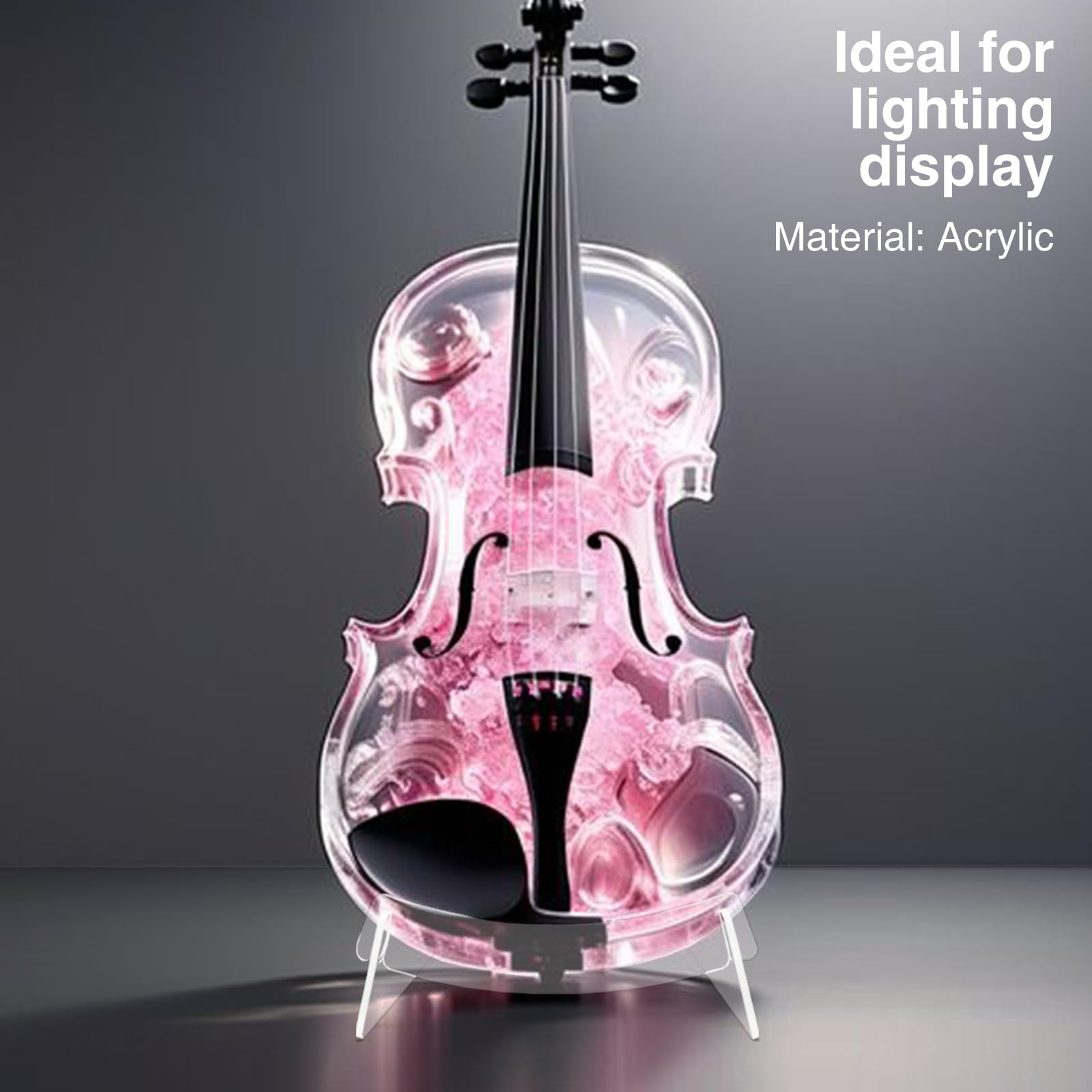 VLKAVIVA Transparent Ukulele Stand & Holder for Small Violin, Small Guitar