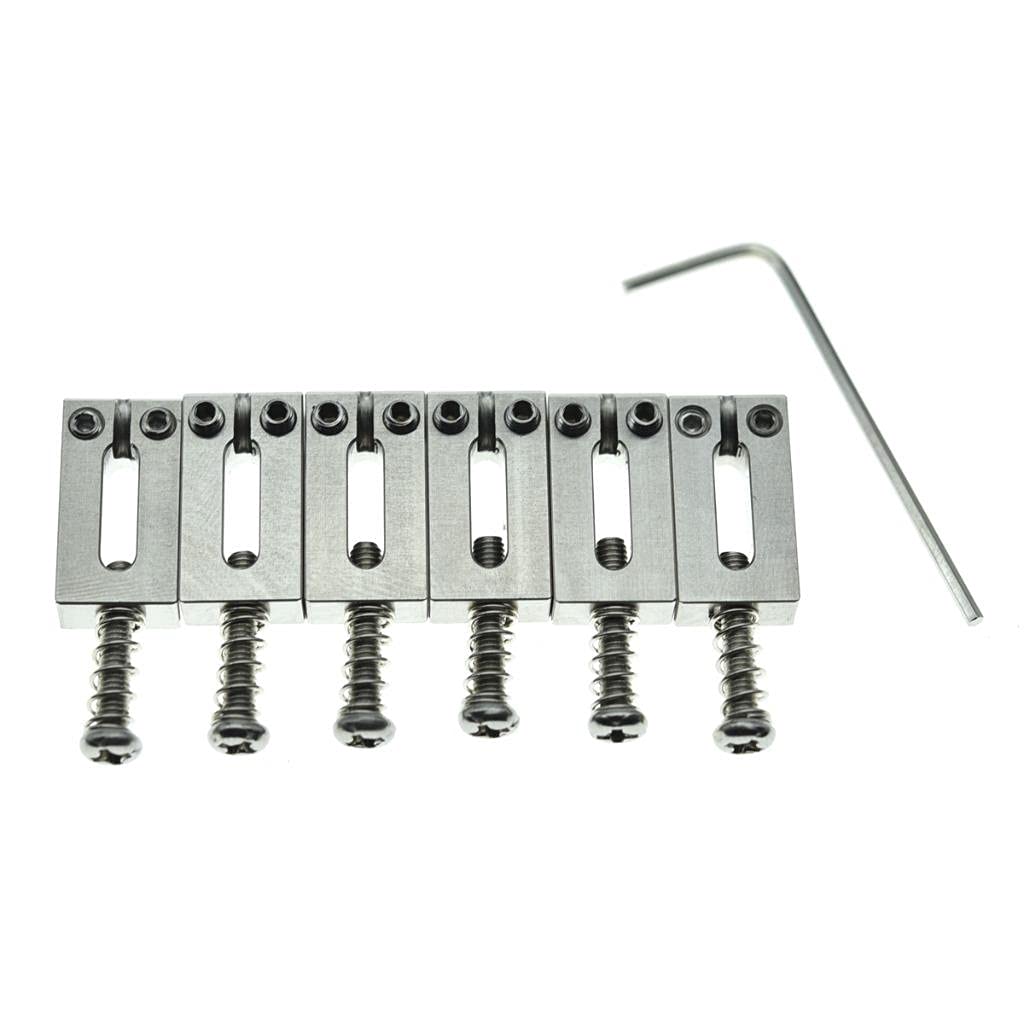 Dopro Upgraded Version Solid Stainless Steel Guitar Bridge Saddles 10.5mm for Stratocaster or Telecaster