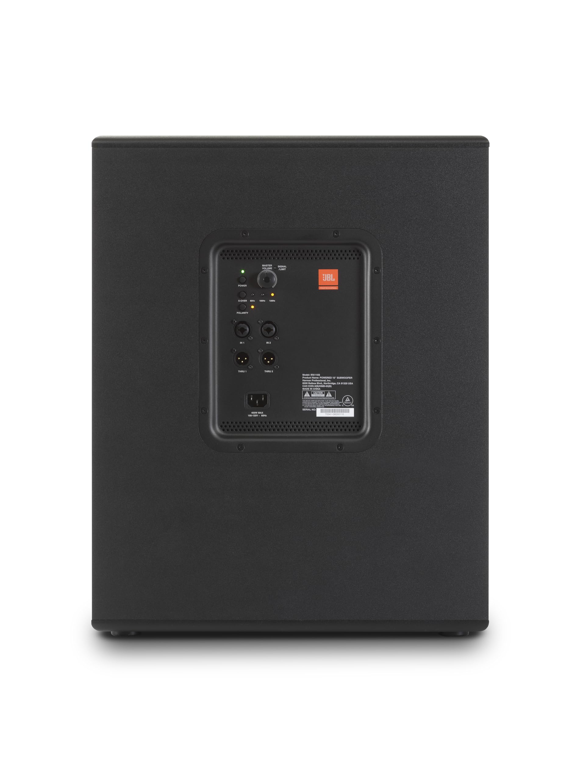 JBL Professional IRX115S Powered Compact Subwoofer, Wired Electric,15-Inch, Black