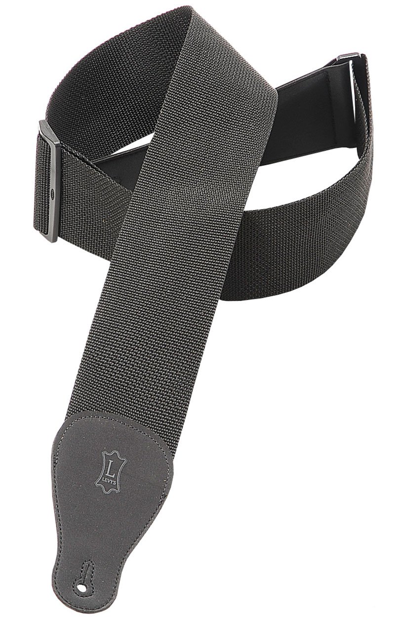Levy’s Leathers 3″ Polypropylene Guitar Strap with Polyester Ends and Tri-Glide Adjustment, Black (M8P3-BLK)