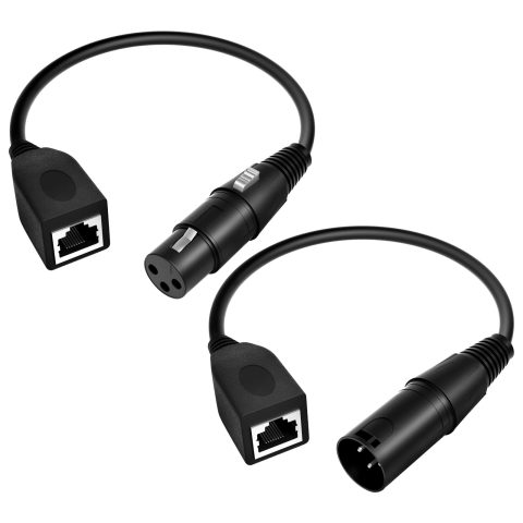 for 3 Pin XLR to RJ45 Adapter [Upgraded] 1ft 3 Pin DMX Male Adapter (2)