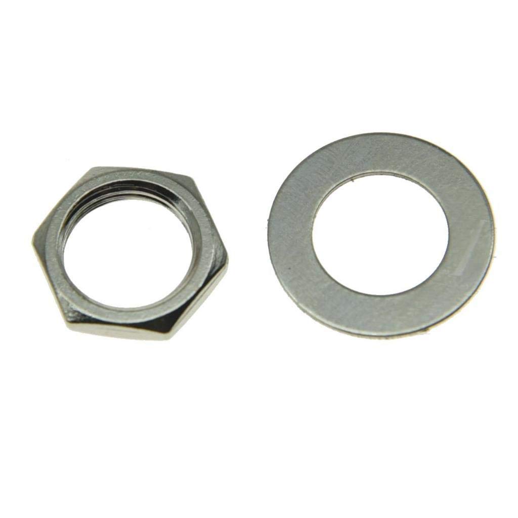 KAISH 20pcs US Thread 3/8″ Guitar Pots Nuts Potentiometer Hex Nut and Washers for CTS Pots & Switchcraft Jacks Nickel