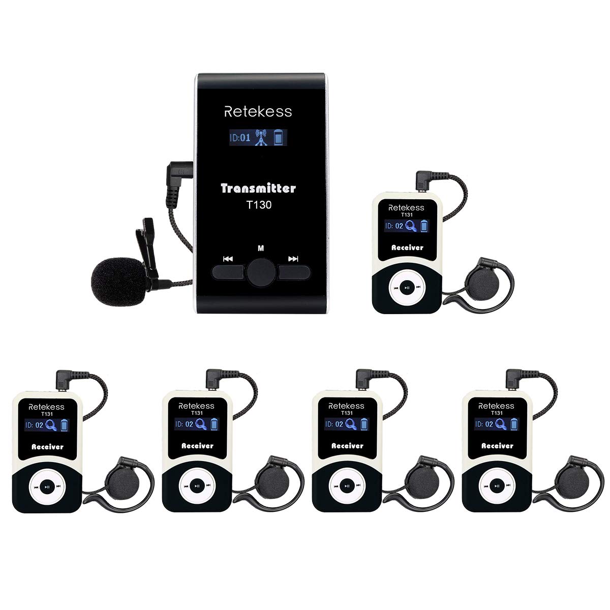Retekess T130 Church Translation Device, Tour Guide System (1TX 5RX)