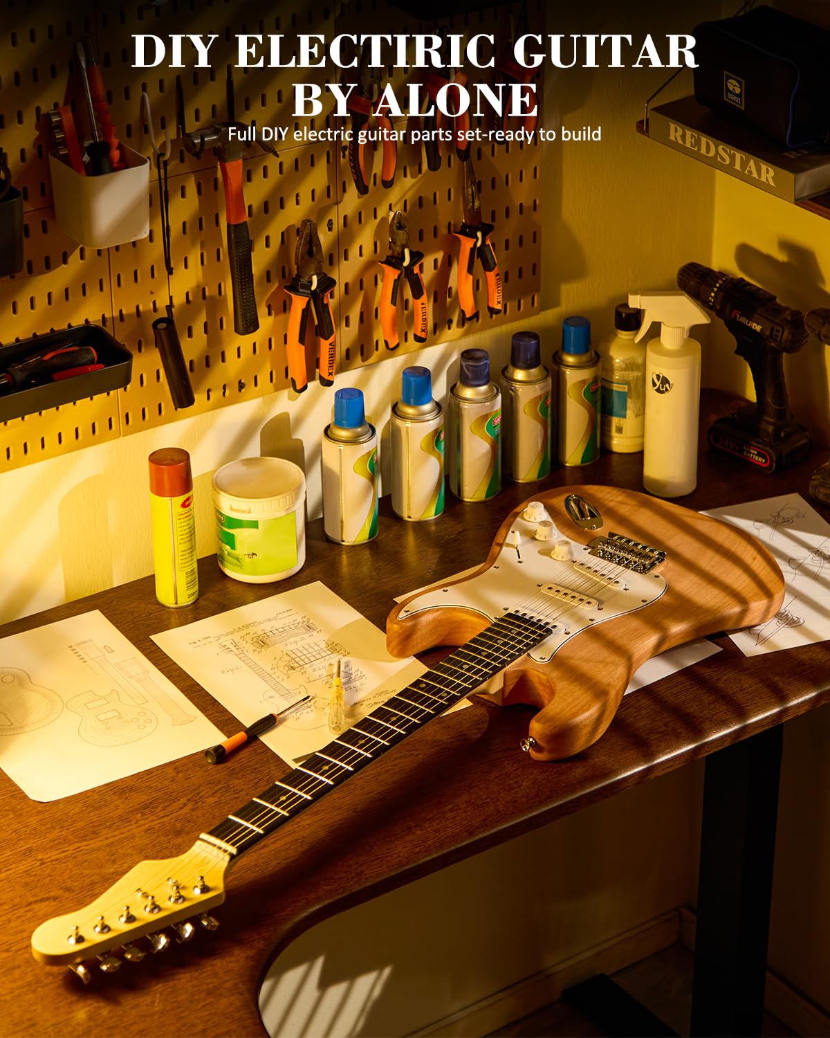 STRICH DIY Electric Guitar Kit ST Full Size
