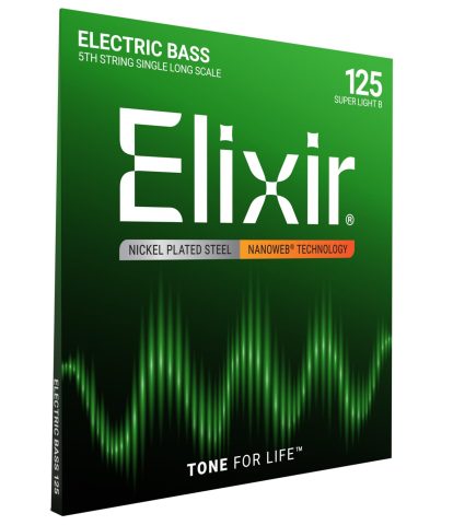 Elixir, Electric Bass Strings, Nickel Plated Steel, NANOWEB, Single 125