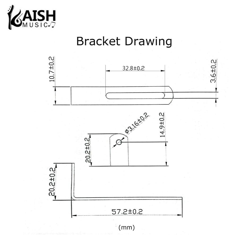 KAISH Premium Stainless Steel Guitar Pickguard Bracket with Pickguard Mounting Screws Bolt and Nut for USA Les Paul Chrome