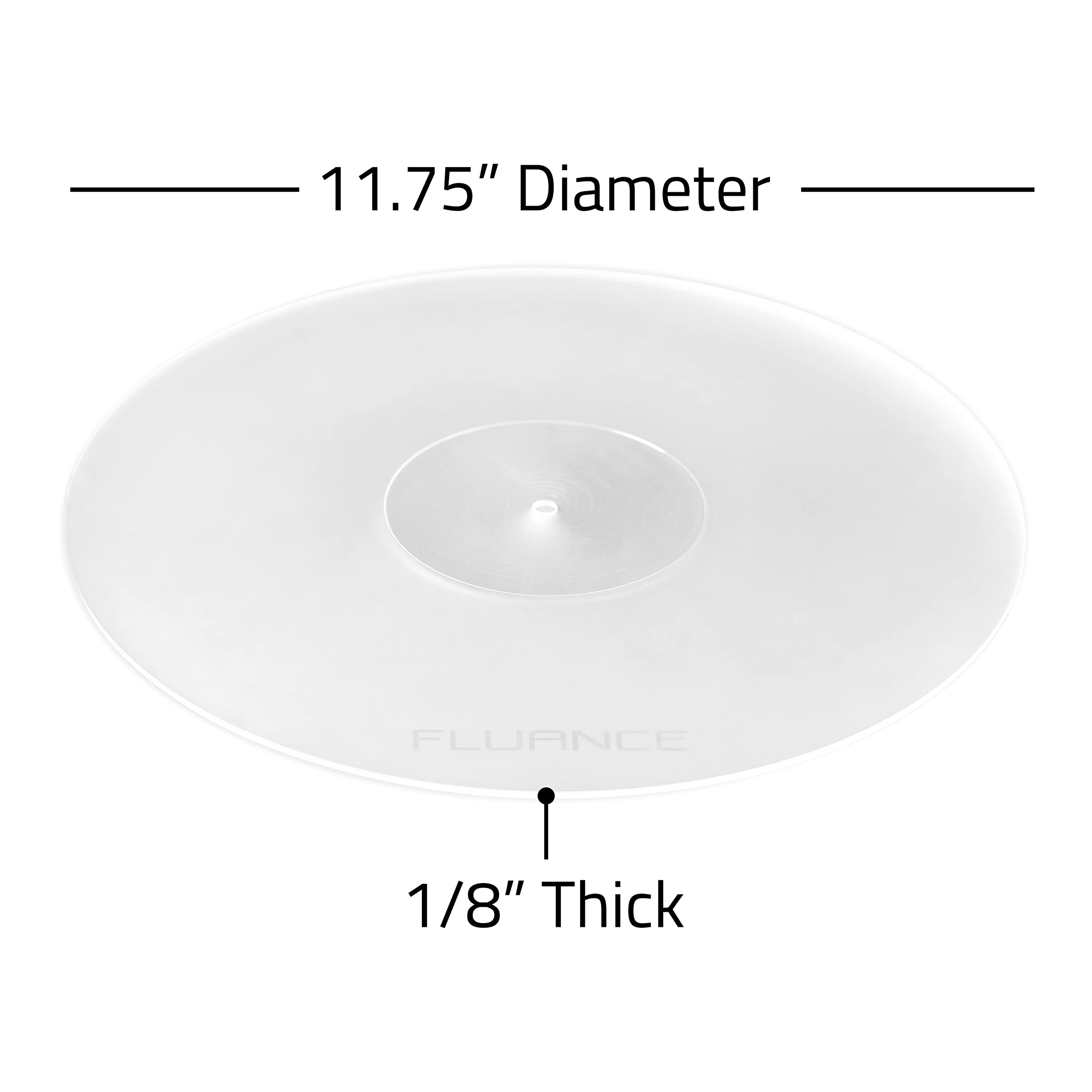 Fluance Acrylic Platter Mat for Turntables – Reduces Vibrations for Improved Sound Clarity for Vinyl Record Playback, Antistatic, Precision Machined, Compatible with 12″ Record Players (PM50)