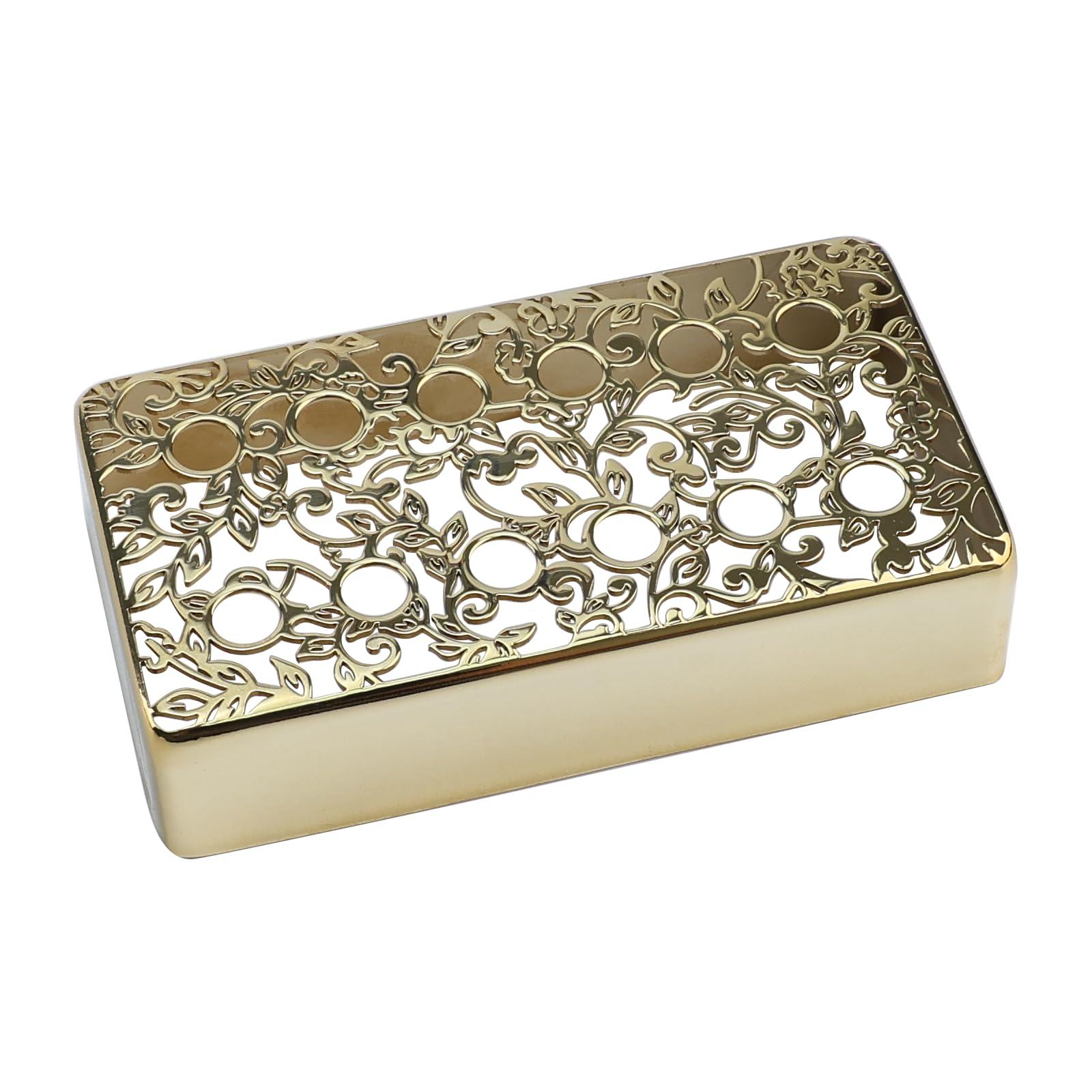 OVSAL Brass Electric Guitar Pickup Covers Gold 50mm Pole Spcing 6 String Guitar Neck Humbucker Pickup Covers Compatible with Les Paul Lp Electric Guitar Replacement Parts