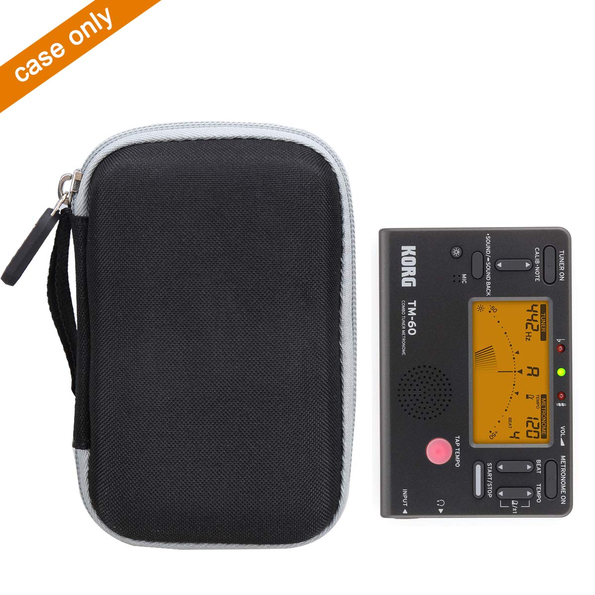 Aproca Case Compatible with Korg TM-70T / TM60BK / WEGROWER Tuner Metronome, Portable Storage Bag for Accessories -Black (Case Only)