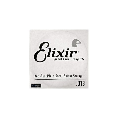 Elixir, Acoustic/Electric Guitar Strings, Anti-Rust Plain Steel, Single 13