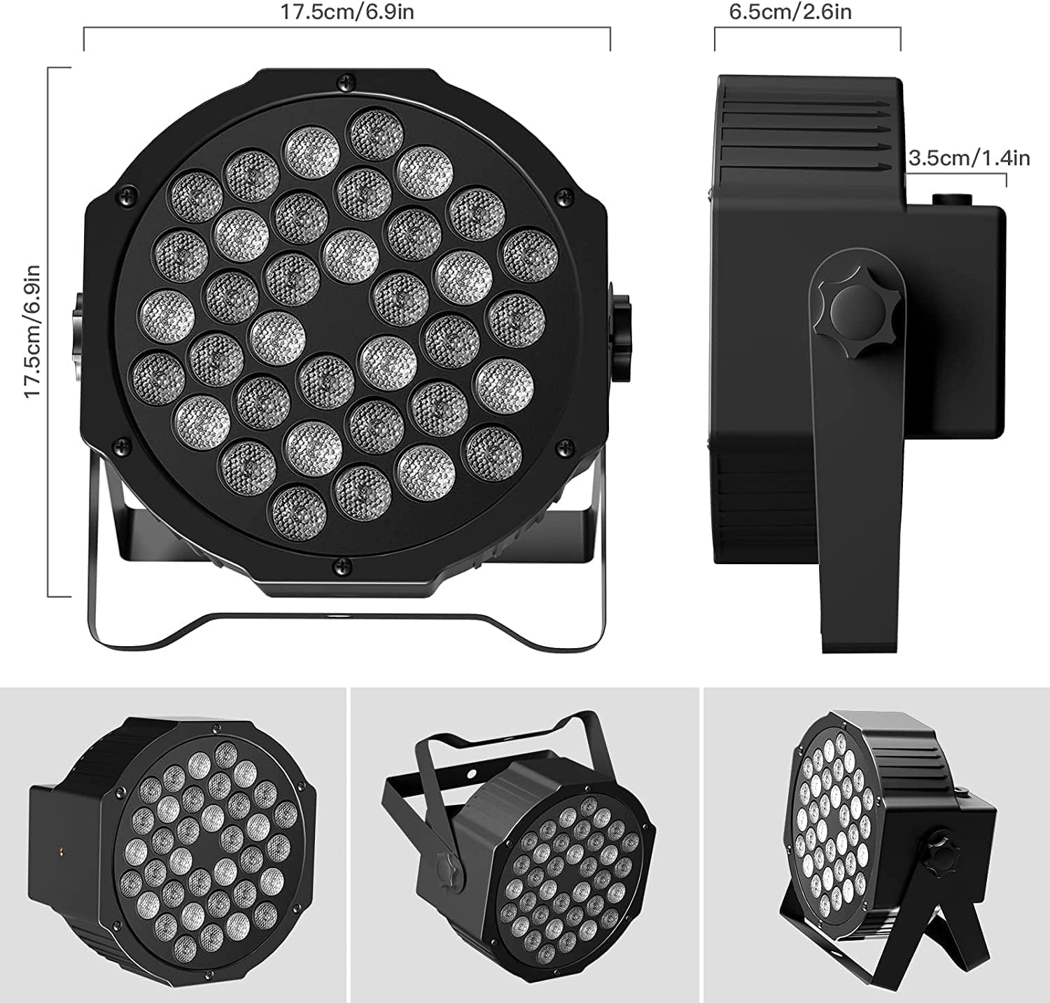 HOLDLAMP Rechargeable Par Lights 36W RGB Battery Powered, Wireless LED Par Lights DJ Uplights Sound Activated& Remote Control for Wedding Events Club Party Church Stage Lighting, 10 Pack