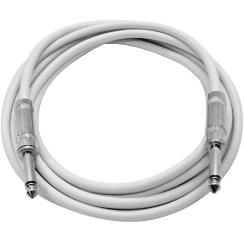 Seismic Audio – SASTSX-10White – 10 Foot White 1/4 Inch TS Patch Cables- 10′ Professional Audio Unbalanced 1/4″ Patch Cord