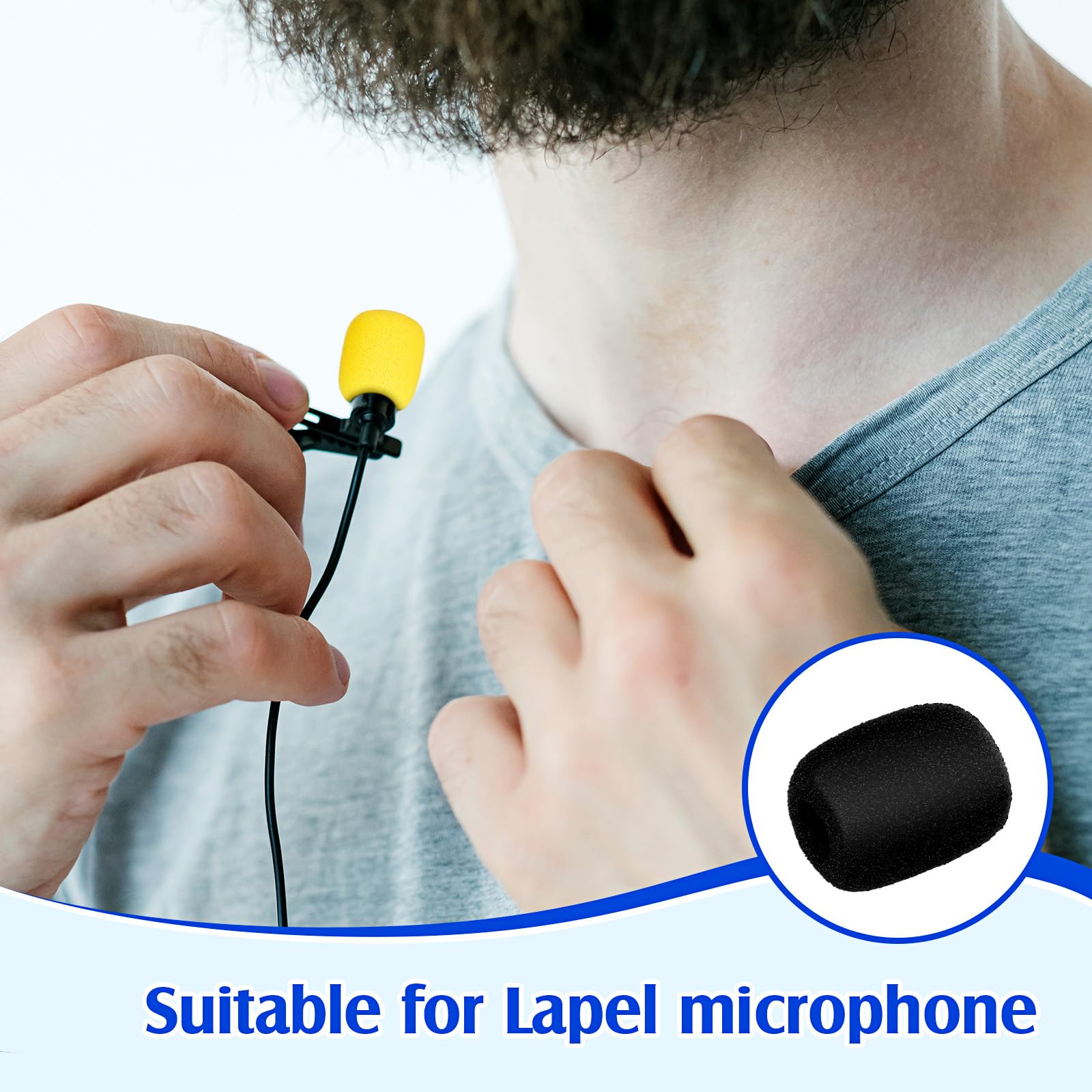 Juexica 30 Pcs Windscreen Foam Compatible with Most Small Microphones