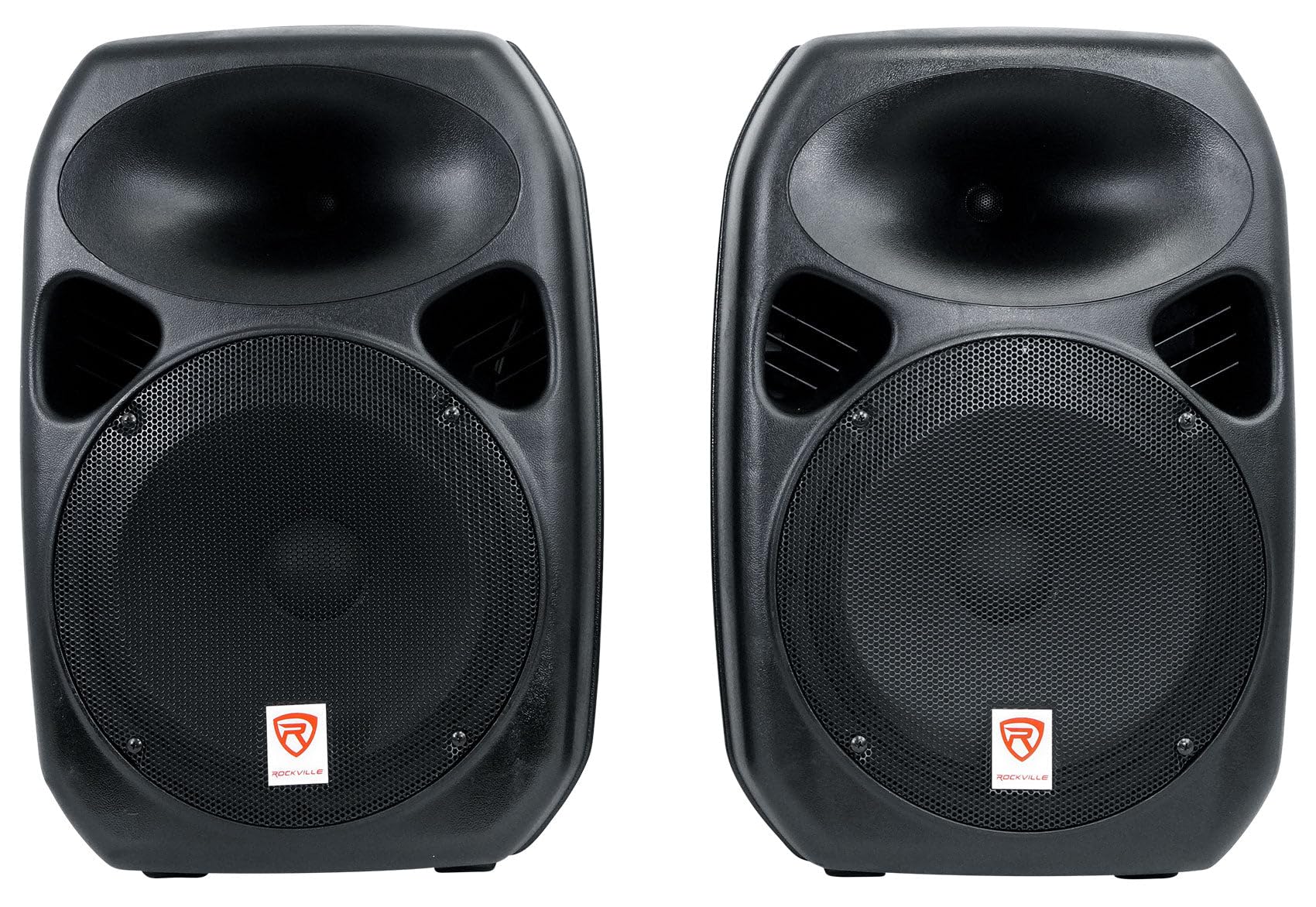 RockvilIe RPG122K 12″ Portable PA System 2 Powered Speakers Bluetooth+Mic+Stands