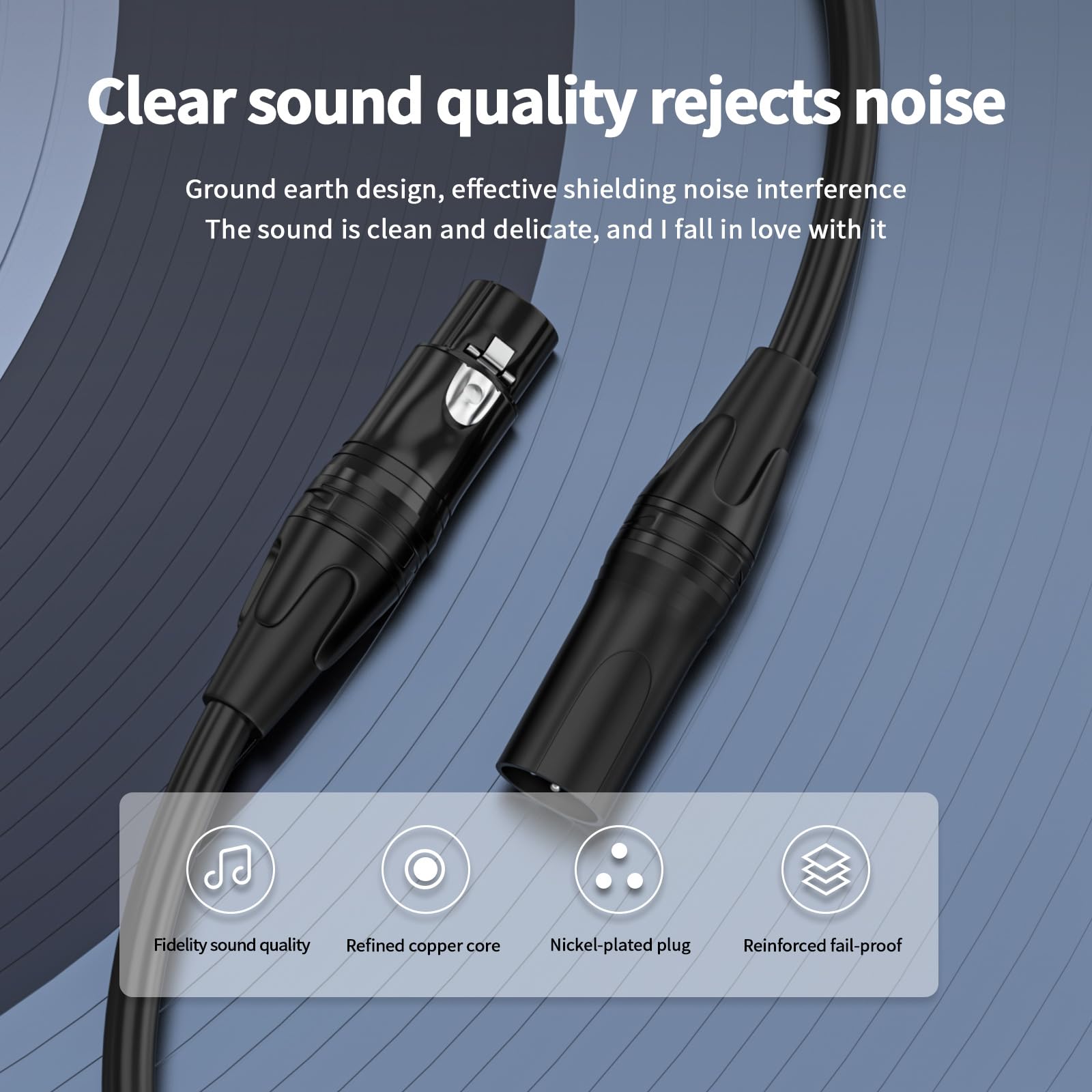 ZTOXLR XLR Cables – 10 ft 2 Pack Gold-Plated 3-pin XLR Speaker & Microphone Balanced Cable