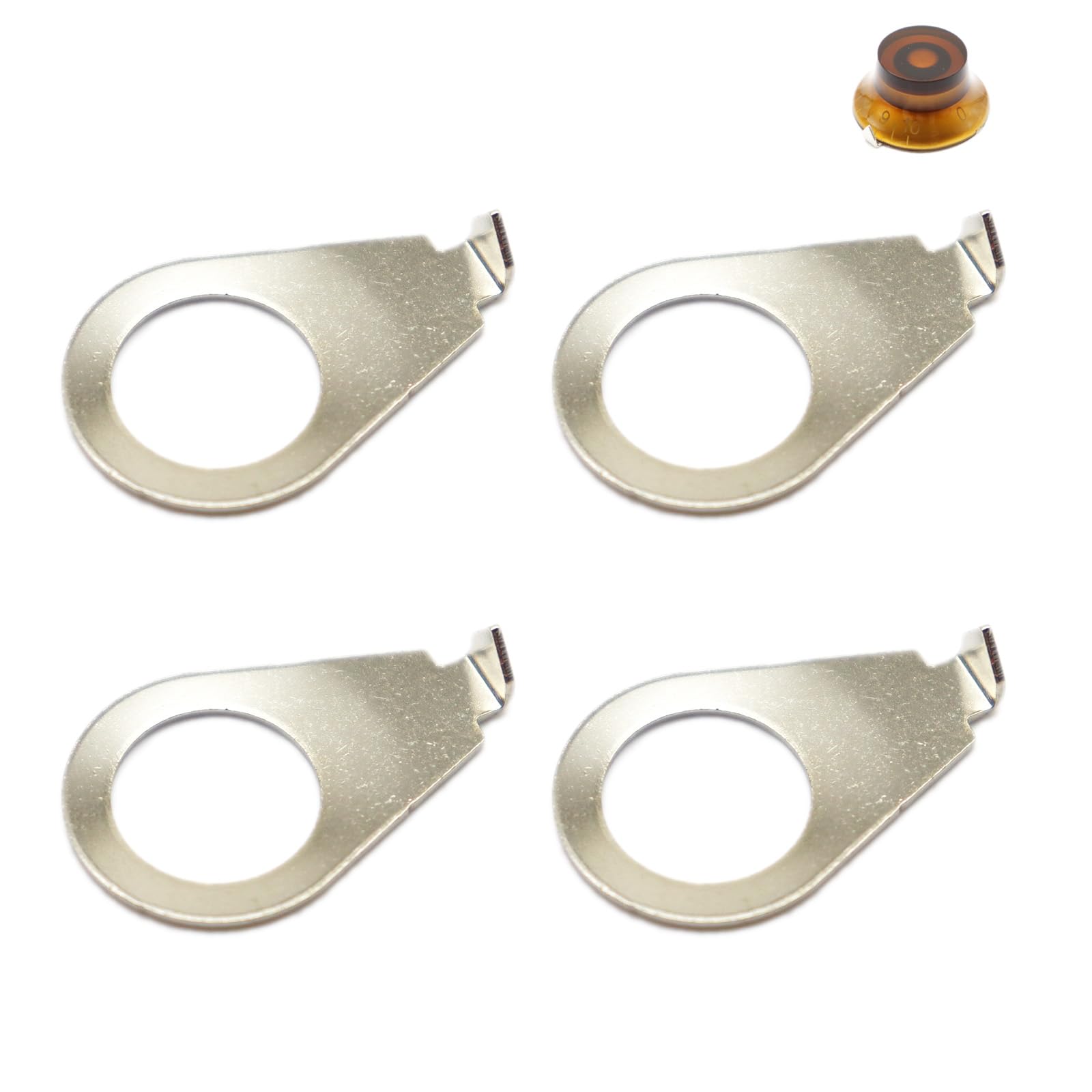 Samherome 4 Pack 3/8″ Guitar Knob Position Pointers for Gibson/Epiphone Les Paul, Chrome Metal Tone Indicators, Fits CTS Pots & Electric Guitars(Chrome, 3/8″ for USA CTS Pots)