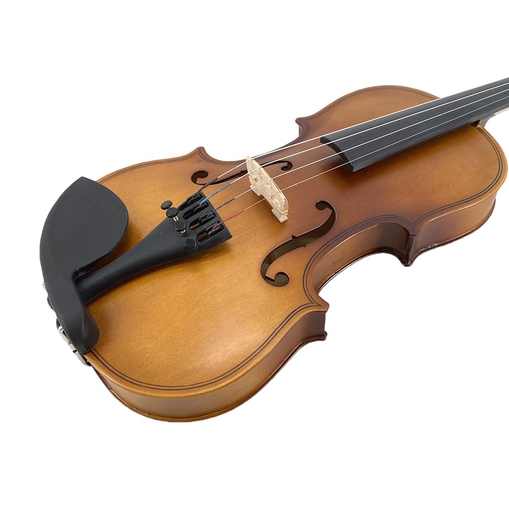 Vetimobato Handmade 1/2 Violin Set – Matte Finish Body Maple Neck Solid Wood Fittings Complete Kit with Case Bow Shoulder Rest, Strings for Beginners to Intermediate Players (1/2)