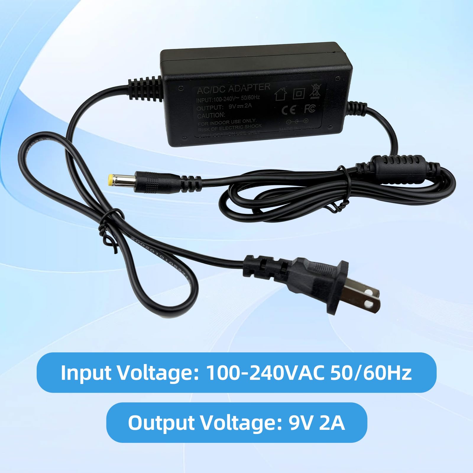 Fesasn 9V AC/DC Adaptor for Alesis Drum Power Cord