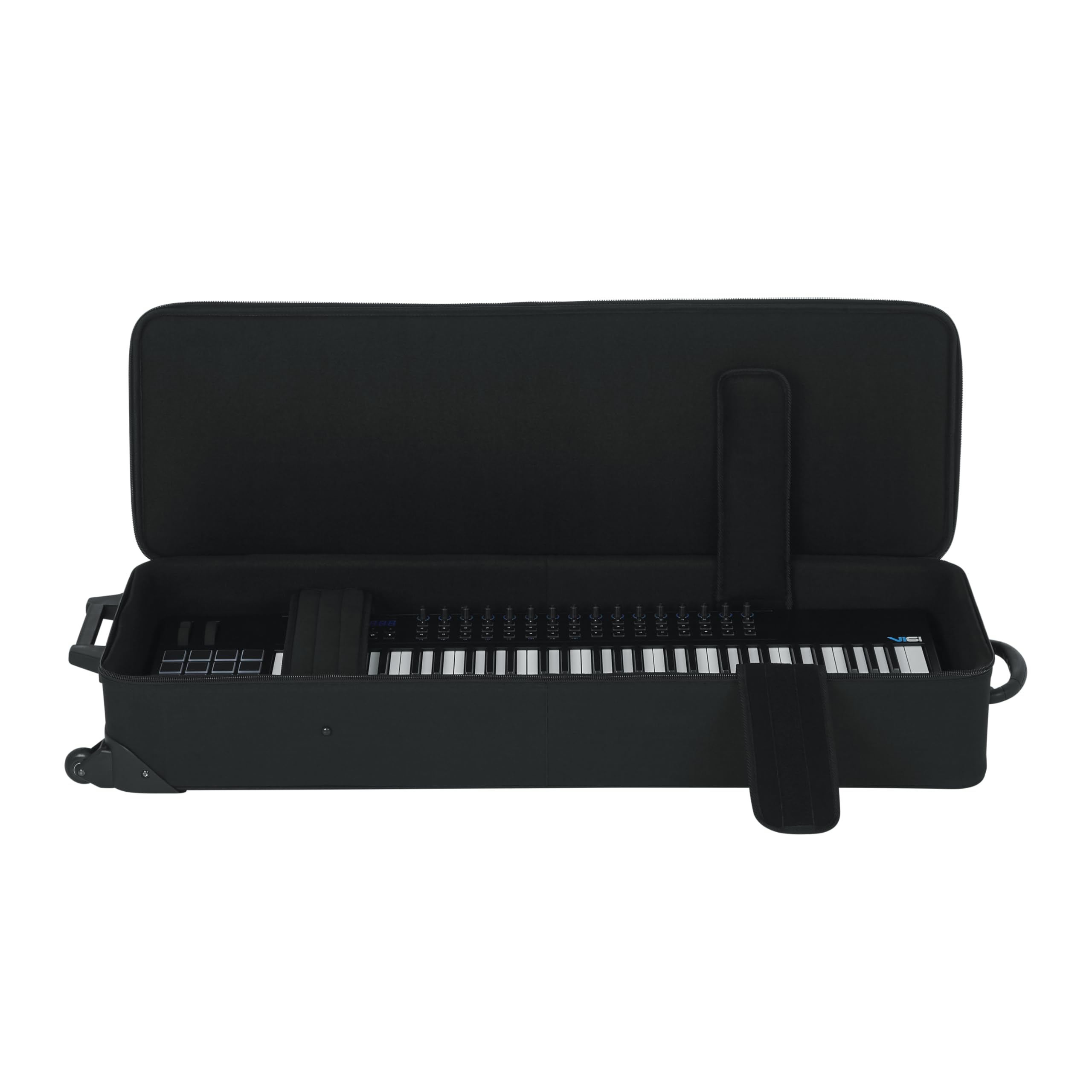 Gator Cases Lightweight Rolling Keyboard Case for Slim 61 Note Keyboards and Electric Pianos (GK-61-SLIM)