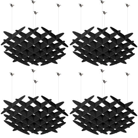 VIVO Black Acoustic Ceiling Waffle Panel, 4-Pack, PP-CW01B-4