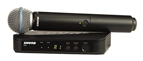 Shure BLX24/B58 Handheld Audio System H10 Band (542–572 MHz) – BLX4 Receiver, BLX2/B58 Handheld Transmitter with Beta 58A Supercardioid Capsule, Up to 14 Hr Battery, 300 ft Range