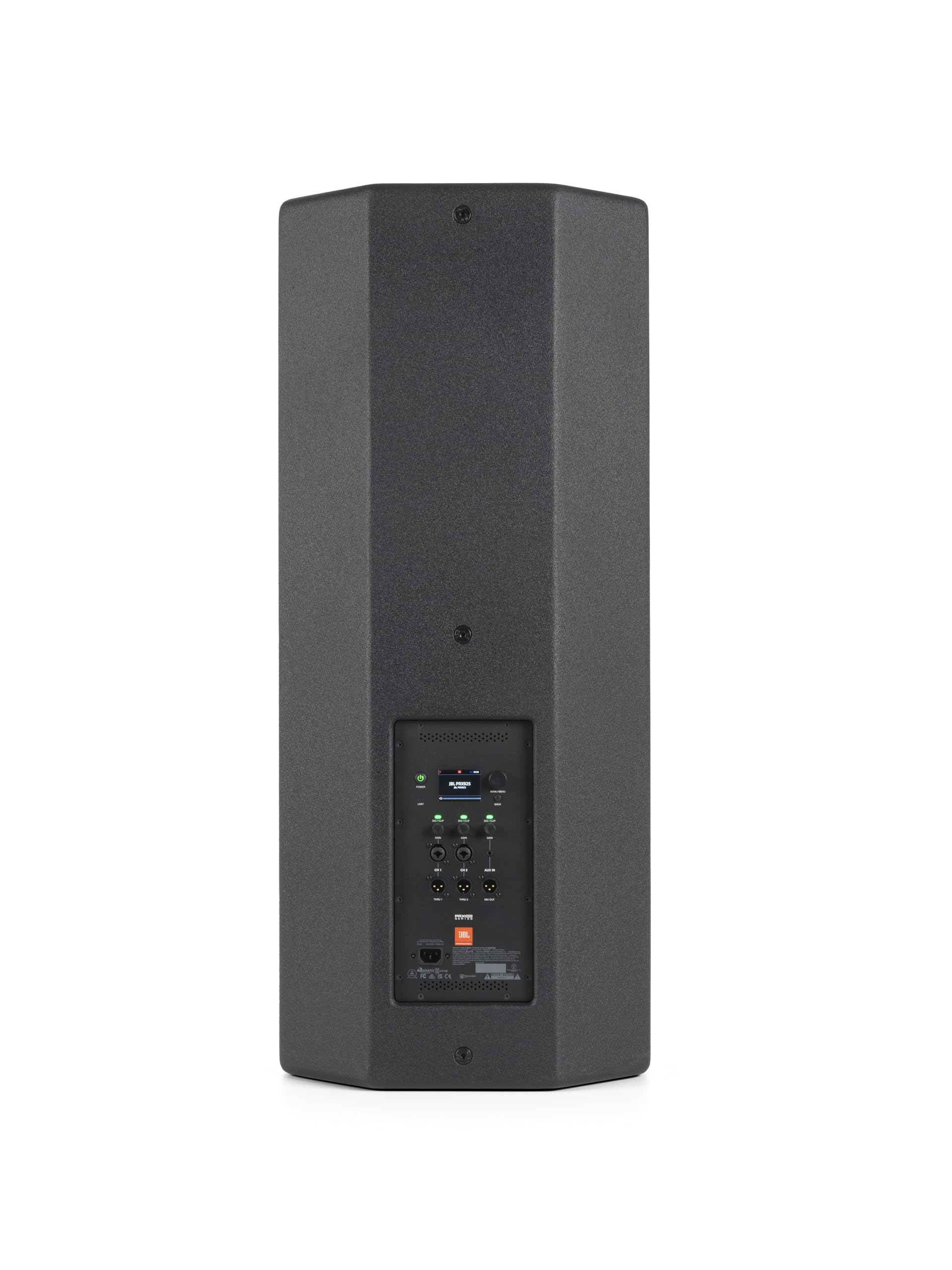 JBL Professional PRX925 Portable Powered Full-Range Speaker. Dual 15”, Two-Way, 2000-Watt Class-D Amplifier, BLE (Bluetooth Low Energy), App Control. Black