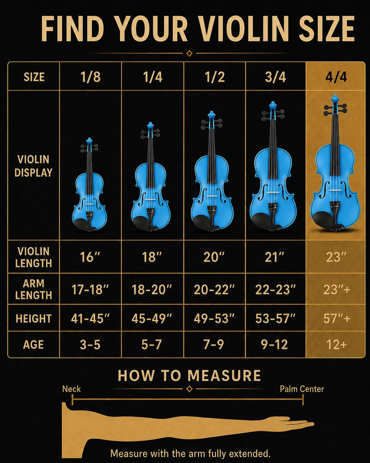 Beginner Violin 4/4, Full Size Violin for Adults, Teens, Student, Learners Age 12+, Acoustic Fiddle Kit with Hard Case, Bow, Rosin, Bridge (Sky Blue)