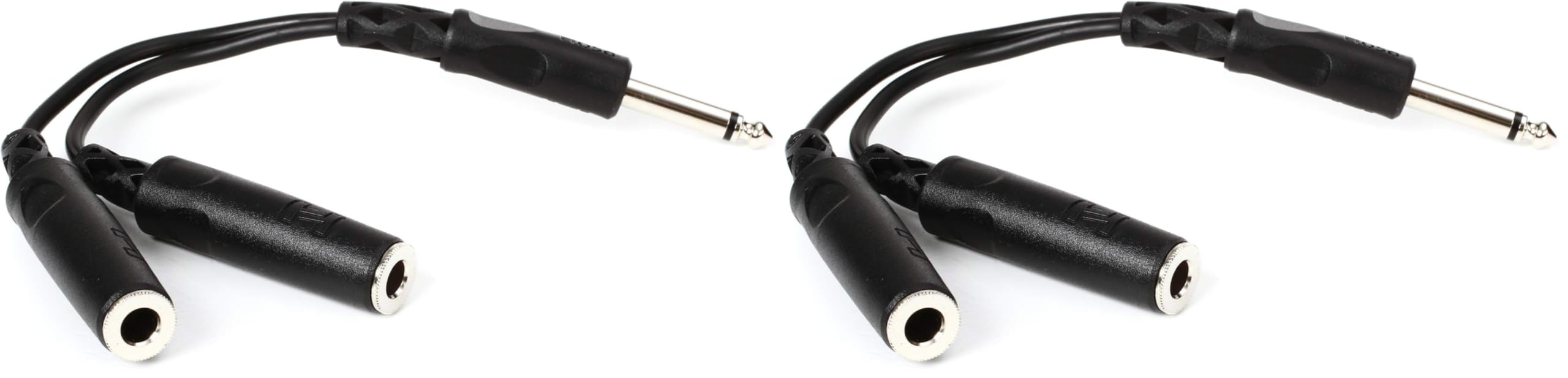 Hosa YPP-111 1/4″ TS to Dual 1/4″ TSF Y Cable (Pack of 2)