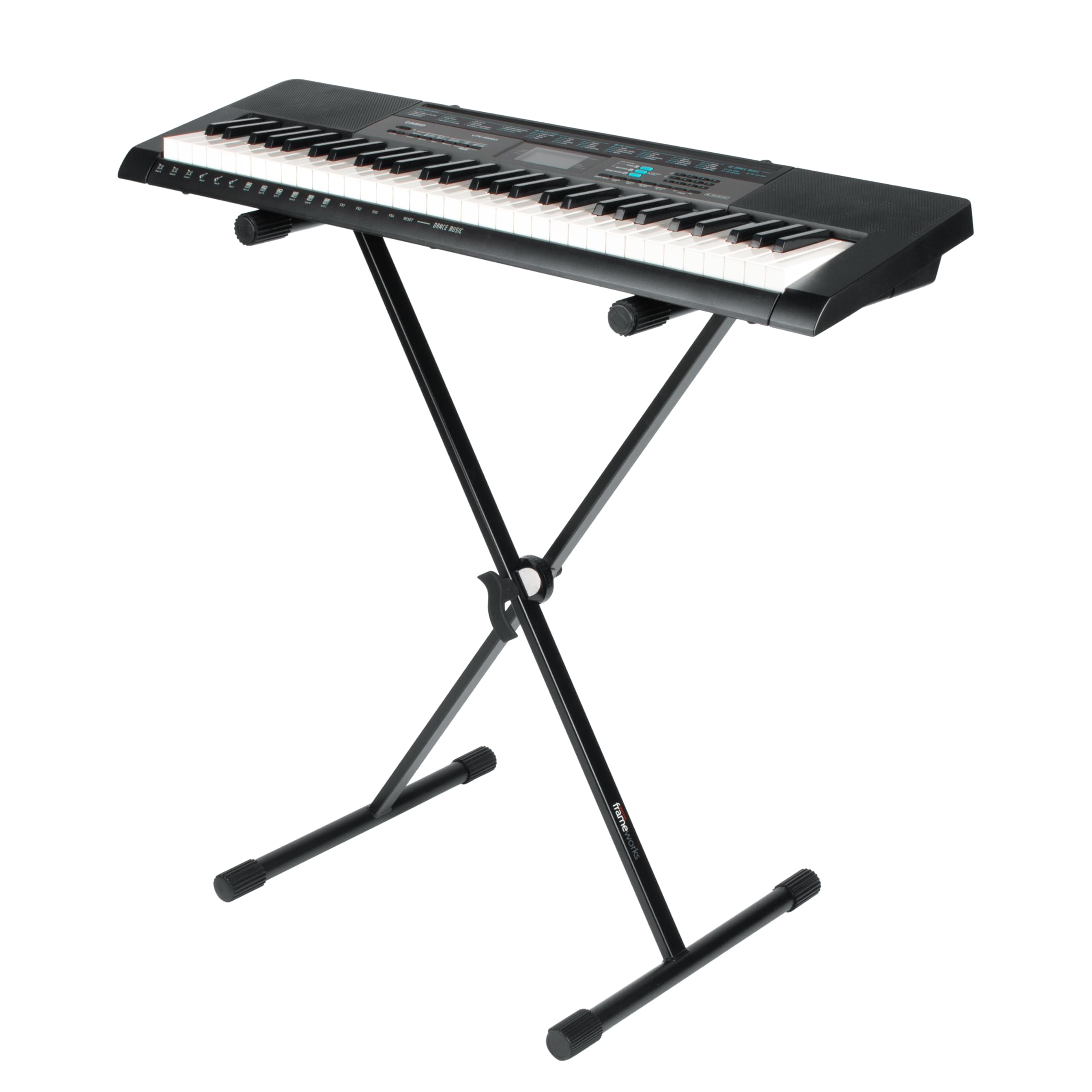 Gator Frameworks Single Brace X-Style Keyboard Stand with Adjustable Height and Leveling Feet (GFW-KEY-1000X)
