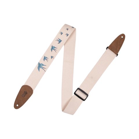 Levy’s Leathers MC8U-006 2″ cotton guitar strap with decorative print and suede ends. Tri-glide adjustable to 65″