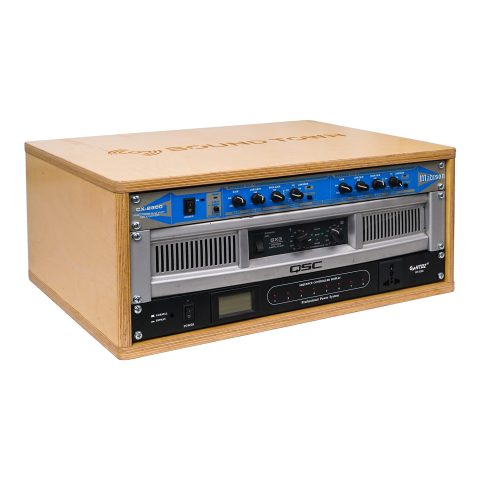Sound Town DIY 4U Studio Rack with Baltic Birch Plywood, Golden Oak, Assembly Required (SDRK-Y4)