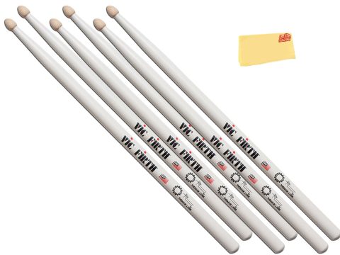 Vic Firth Signature Series Thomas Lang Drumsticks – 3‑Pack Bundle with Austin Bazaar Polishing Cloth
