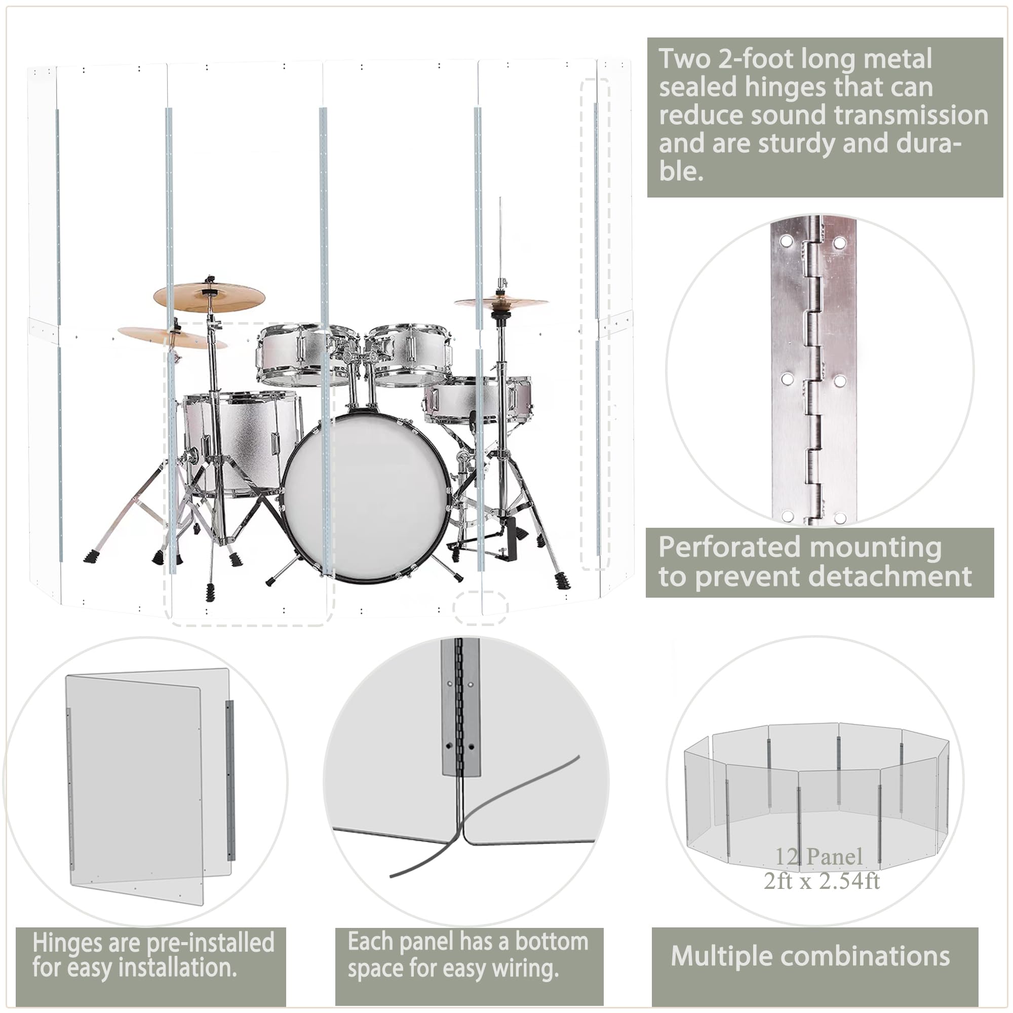 Portable Drum Shield Panels | 6-Panels 2ft x 5ft