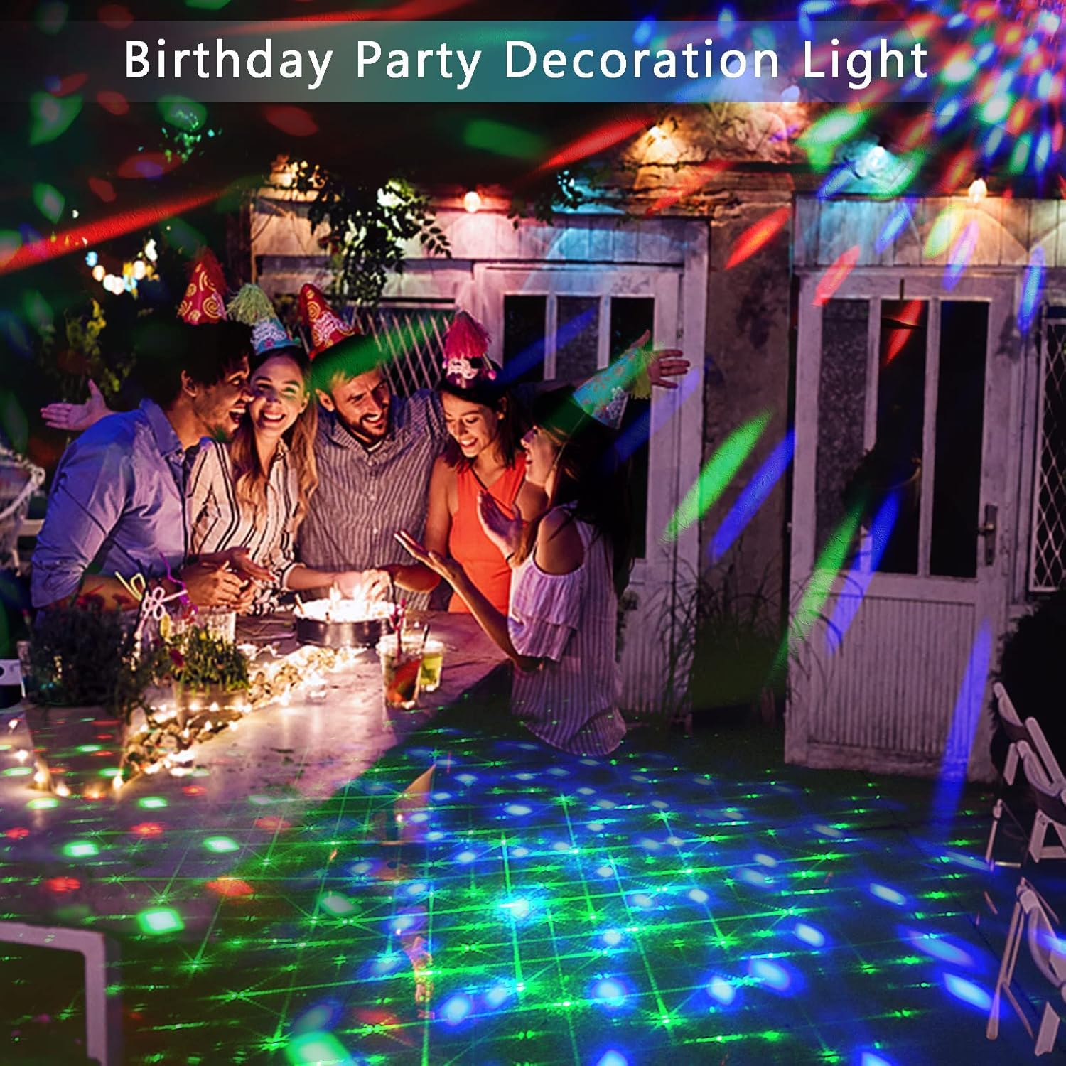 ENDYSHOW DJ Lights with Carry Bag,5IN1 DJ Party Lights with Stand Party Light Disco Light by Remote Control Sound Activated Uplights for Gig Band Wedding Event Show