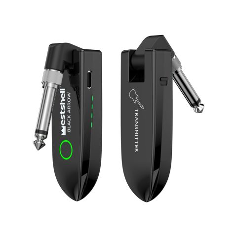 Wireless Guitar System, Digital Wireless System Wireless Guitar Transmitter Receiver Support Multi Channels Rechargeable Long Battery Life for Guitar Bass Electric Instruments (Dark Black)