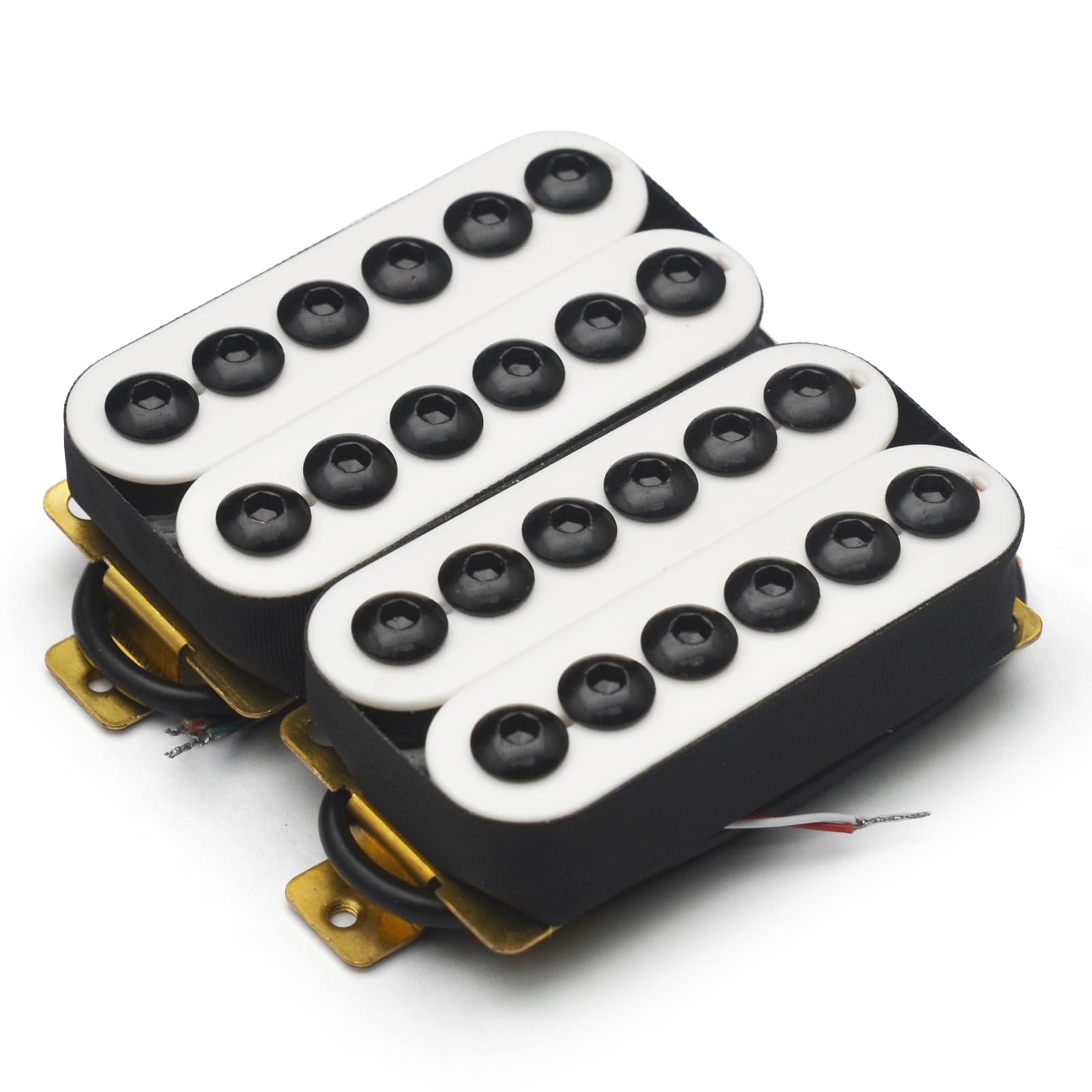 SAPHUE Adjustable Metal Double Coil Electric Guitar Pickups Humbucker Punk Neck/Bridge Pickup (White)